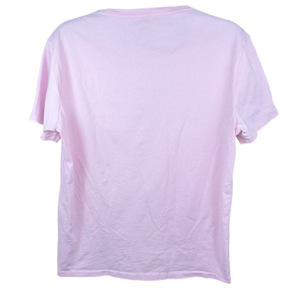 Women's L Pink Polo Ralph Lauren Custom Slim Fit Crew Neck 100 Cotton Tee Shirt - Picture 3 of 7